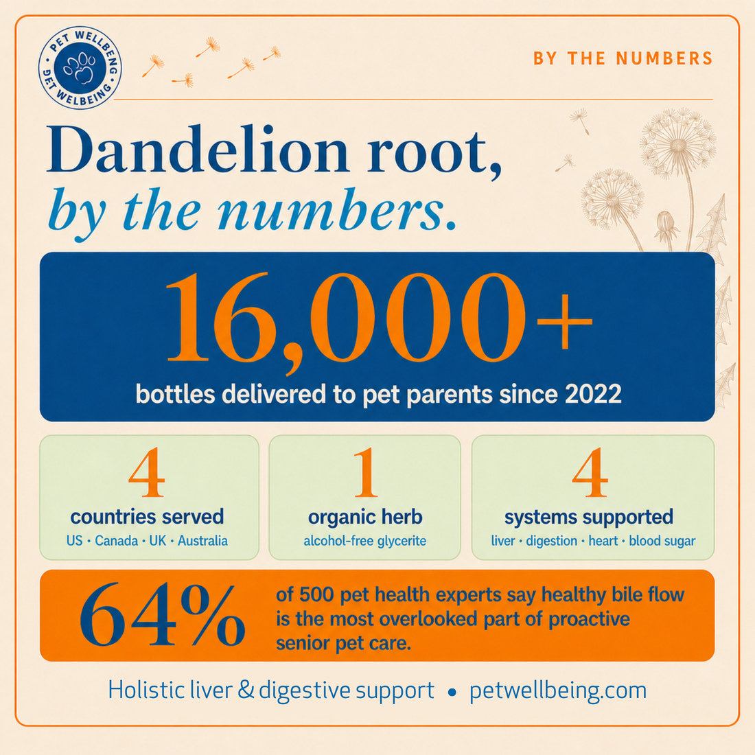 Dandelion Root, By the Numbers: What 16,000+ Bottles (and 500 Pet Health Experts) Taught Us