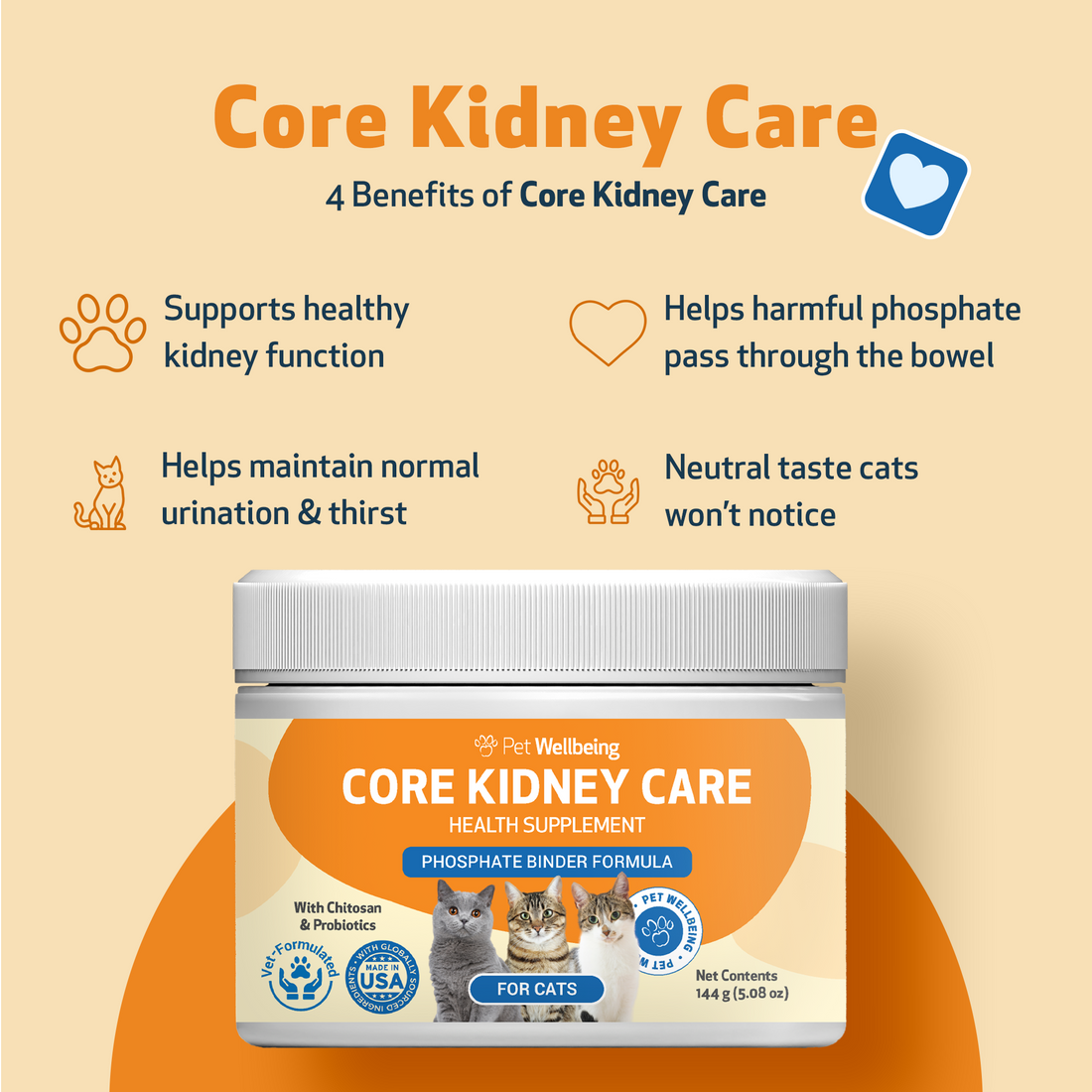 CORE KIDNEY CARE - Daily Phosphate Binder for Cats | Pet Wellbeing