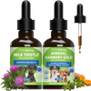 Adrenal Harmony Gold & Organic Milk Thistle for Dogs - Cortisol Balance & Liver Support Bundle