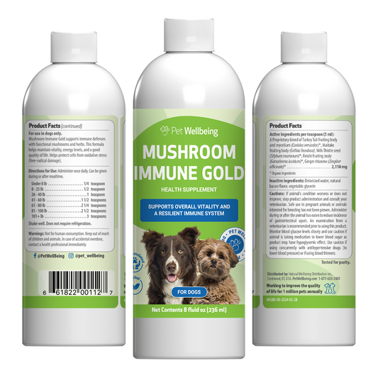 Mushroom Immune Gold - Holistic Complementary Immune and Antioxidant Support for Dogs