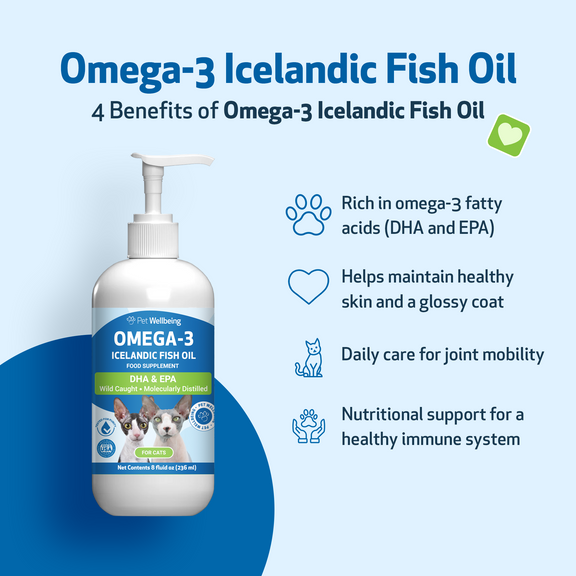 Omega-3 Icelandic Fish Oil - Fatty Acids EPA & DHA for Cats | Pet Wellbeing