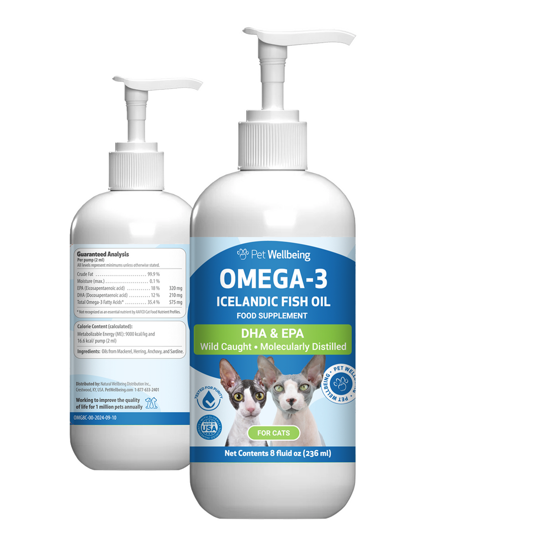 Omega-3 Icelandic Fish Oil - Fatty Acids EPA & DHA for Cats | Pet