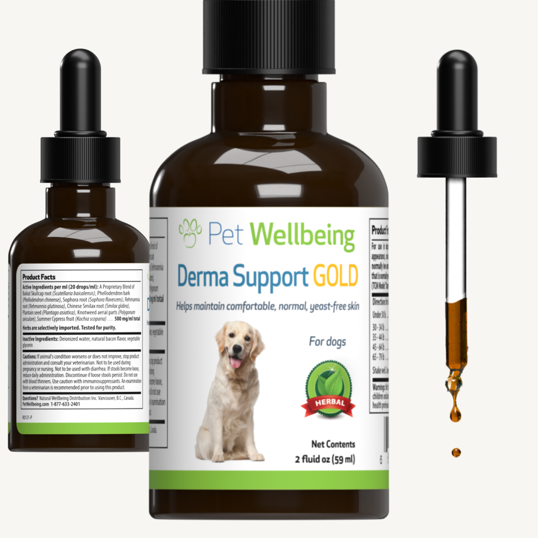 Derma Support Gold for Dog Healthy Coat, Odor & Itching Pet Wellbeing