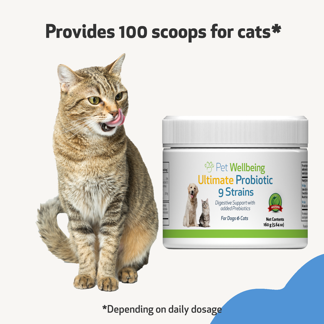 Ultimate Probiotic 9 Strains with Prebiotics for Cats Pet Wellbeing